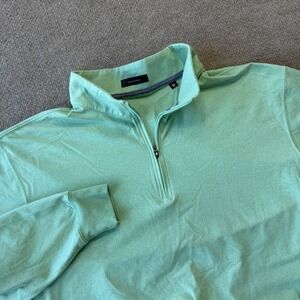 Turtleson 1/4 Zip Green Pullover  Sweater Long Sleeve Sweater Size M Logo Sleeve